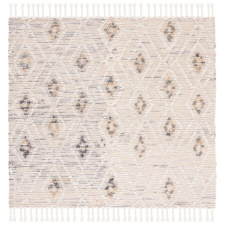 Safavieh 6 x 6 ft. Natura Contemporary & Global Square Hand Loomed Rug Ivory & Grey NAT181F-6SQ